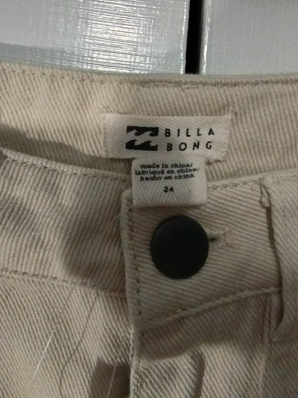 NWT Billabong Ula Pants Women’s Natural Beige Utility Carpenter Cargo Wide Leg - Picture 4 of 9